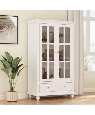 31.5" L x15.7" W x55.1" H | Wooden 3 Shelf Bookcase with 1 Drawer