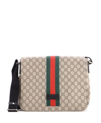 Medium Web Flap Messenger Bag GG Coated Canvas