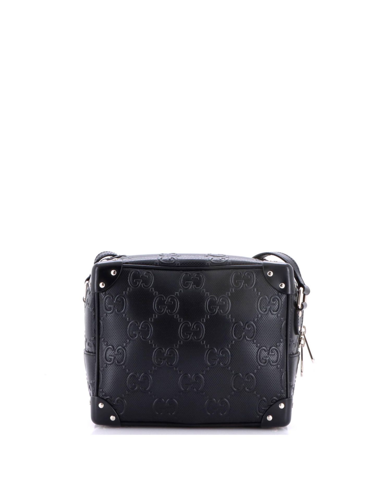 Square Shoulder Bag GG Embossed Perforated Leather