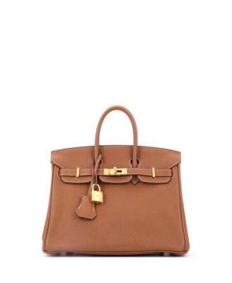 Pre-Owned Hermes Birkin 25 Handbag Brown Togo with Gold Hardware
