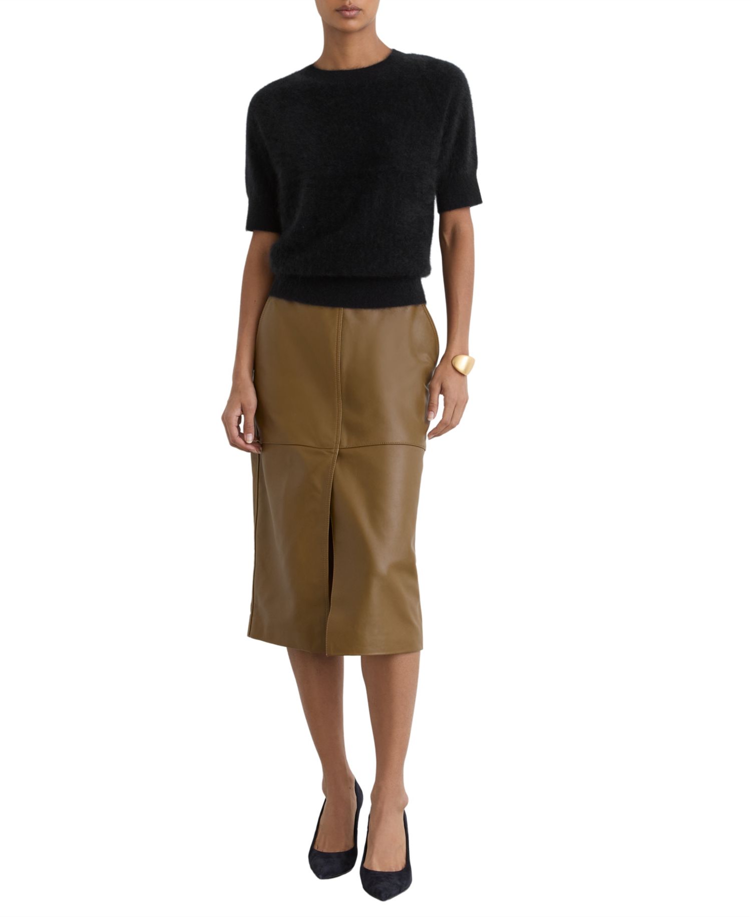 Women's Julia Brushed-Cashmere Short-Sleeve Raglan Sweater