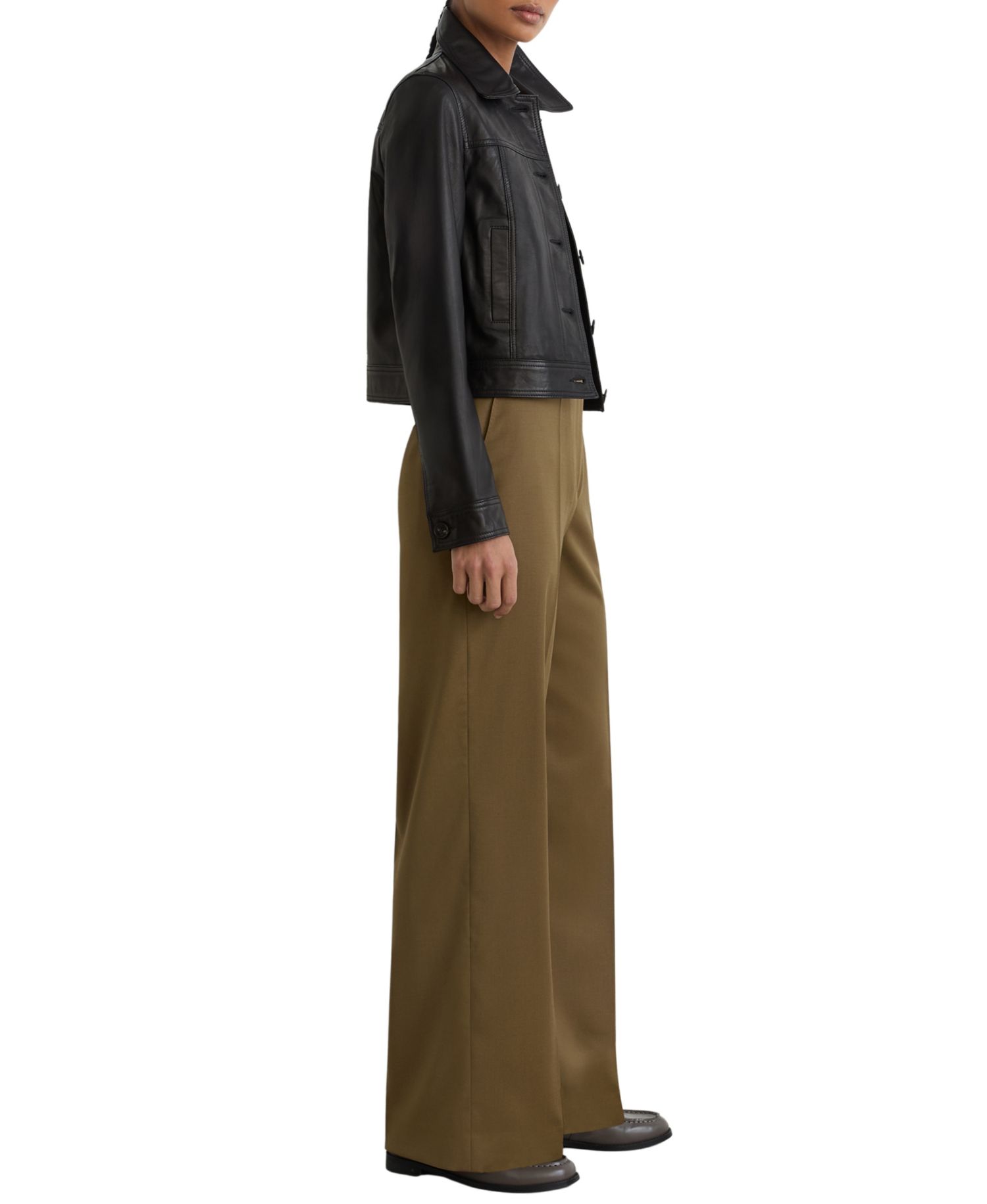 Women's Adie Wool-Blend Wide-Leg Trousers