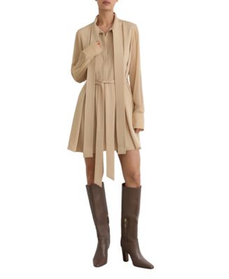 Women's Iman Tie-Neck Belted Mini Dress