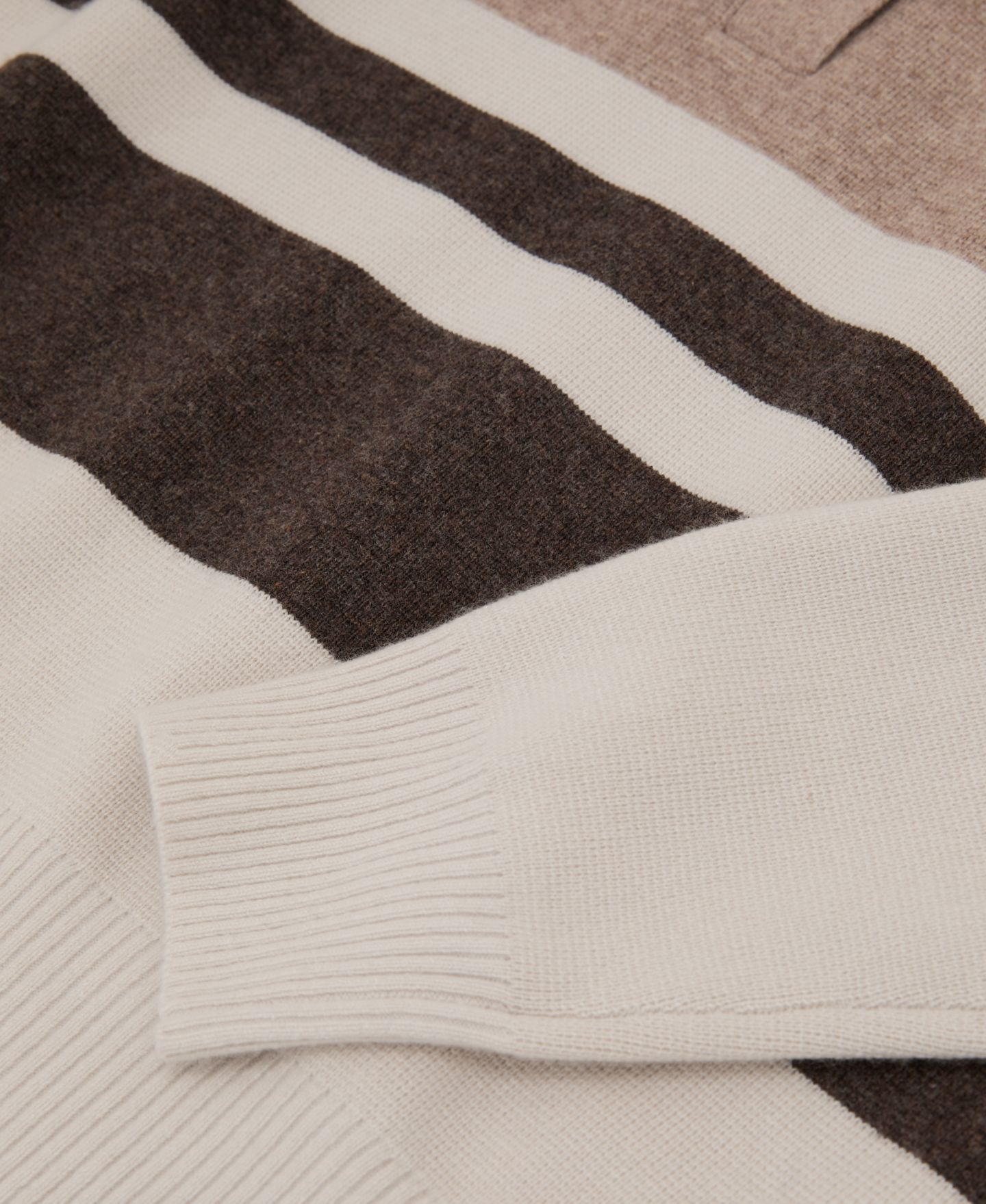 Женское поло REISS Bronte Rugby-Stripe Wool-Blend Long-Sleeve Polo with Cashmere, цвет: Нейтральный — фото 4