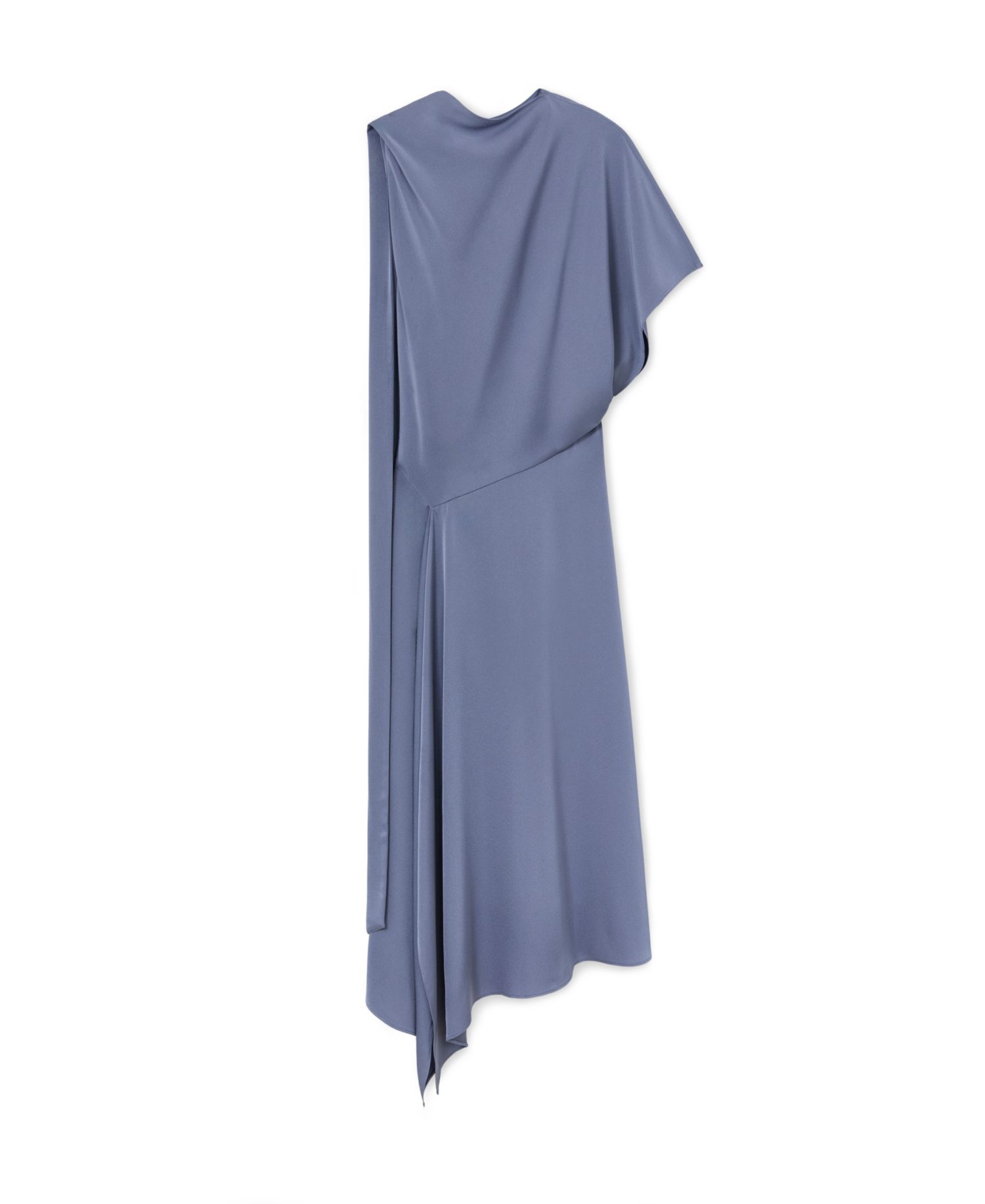 Women's Naomi One-Shoulder Satin Asymmetrical Midi Dress