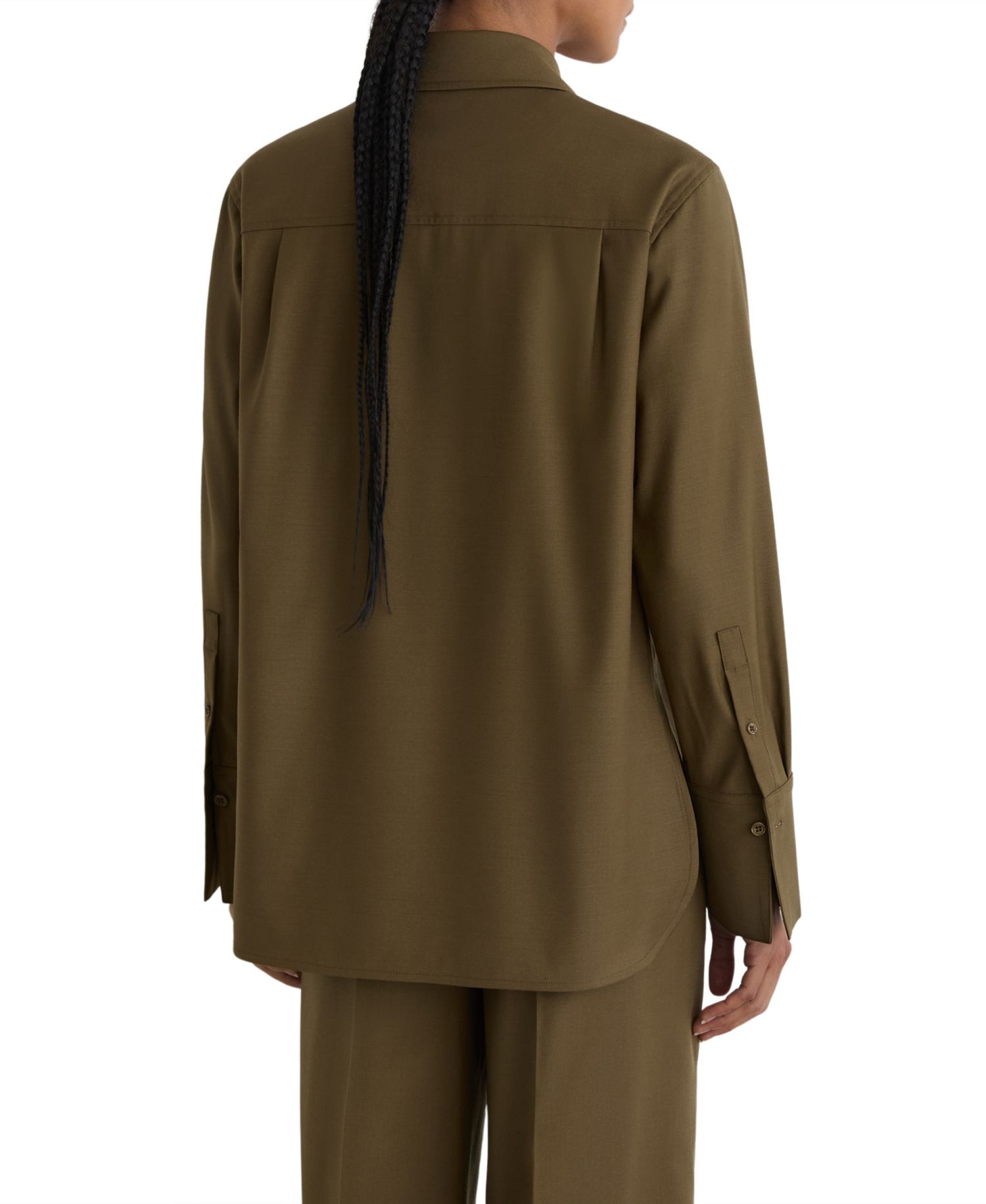 Women's Adie Wool-Blend Collared Long-Sleeve Shirt