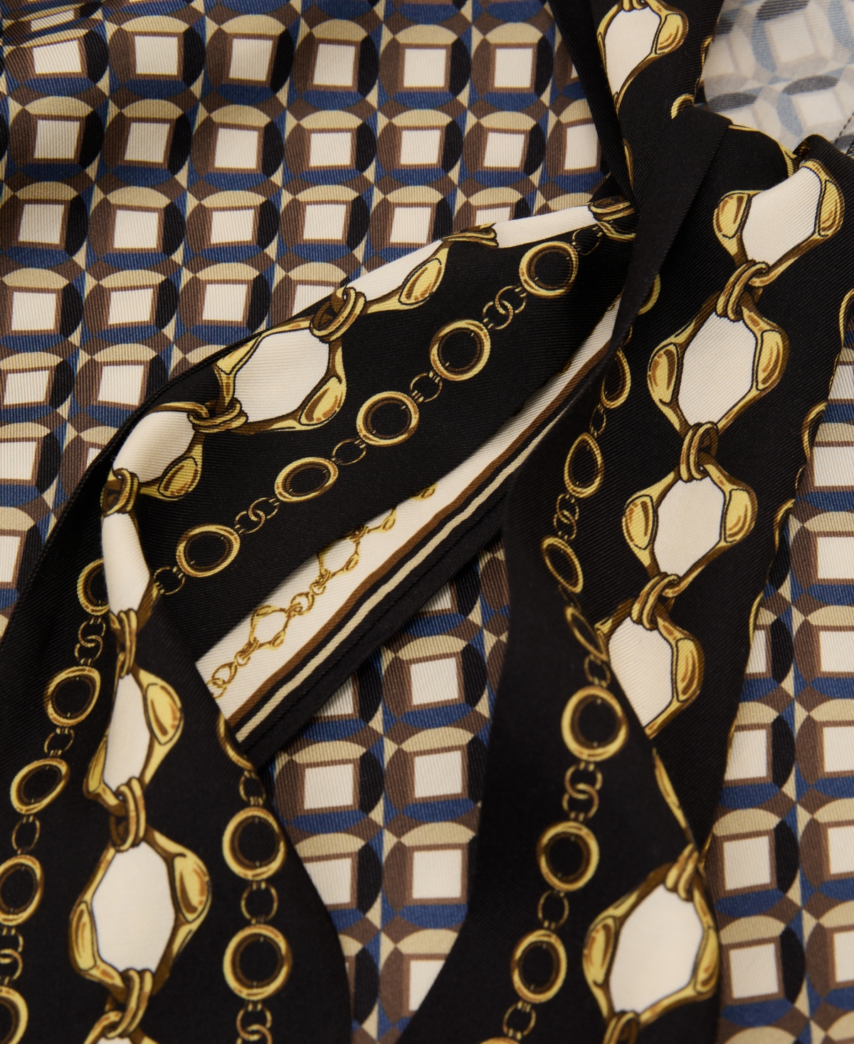 Reiss Women's Carmine Scarf-Print Tie-Neck Shirt