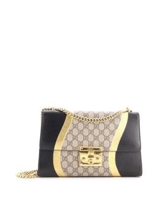 Medium Padlock Shoulder Bag GG Coated Canvas and Leather