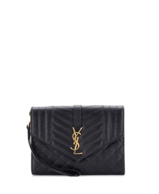 Classic Monogram Envelope Wristlet Clutch Mixed Matelasse Leather