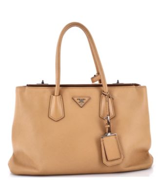 Medium Turnlock Cuir Twin Tote Saffiano Leather