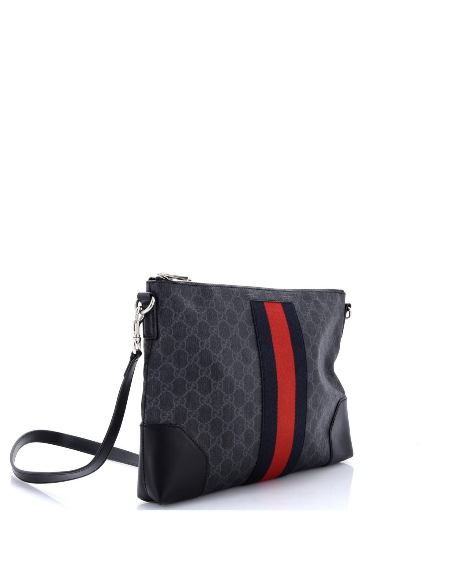 Medium Web Zip Flat Messenger GG Coated Canvas