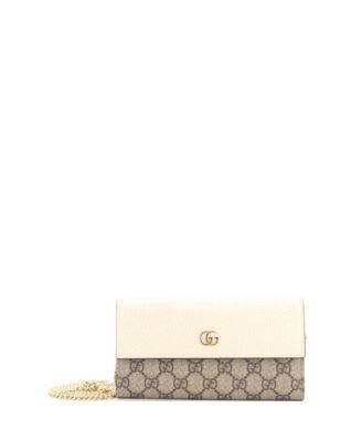 GG Marmont Continental Chain Wallet GG Coated Canvas and Leather