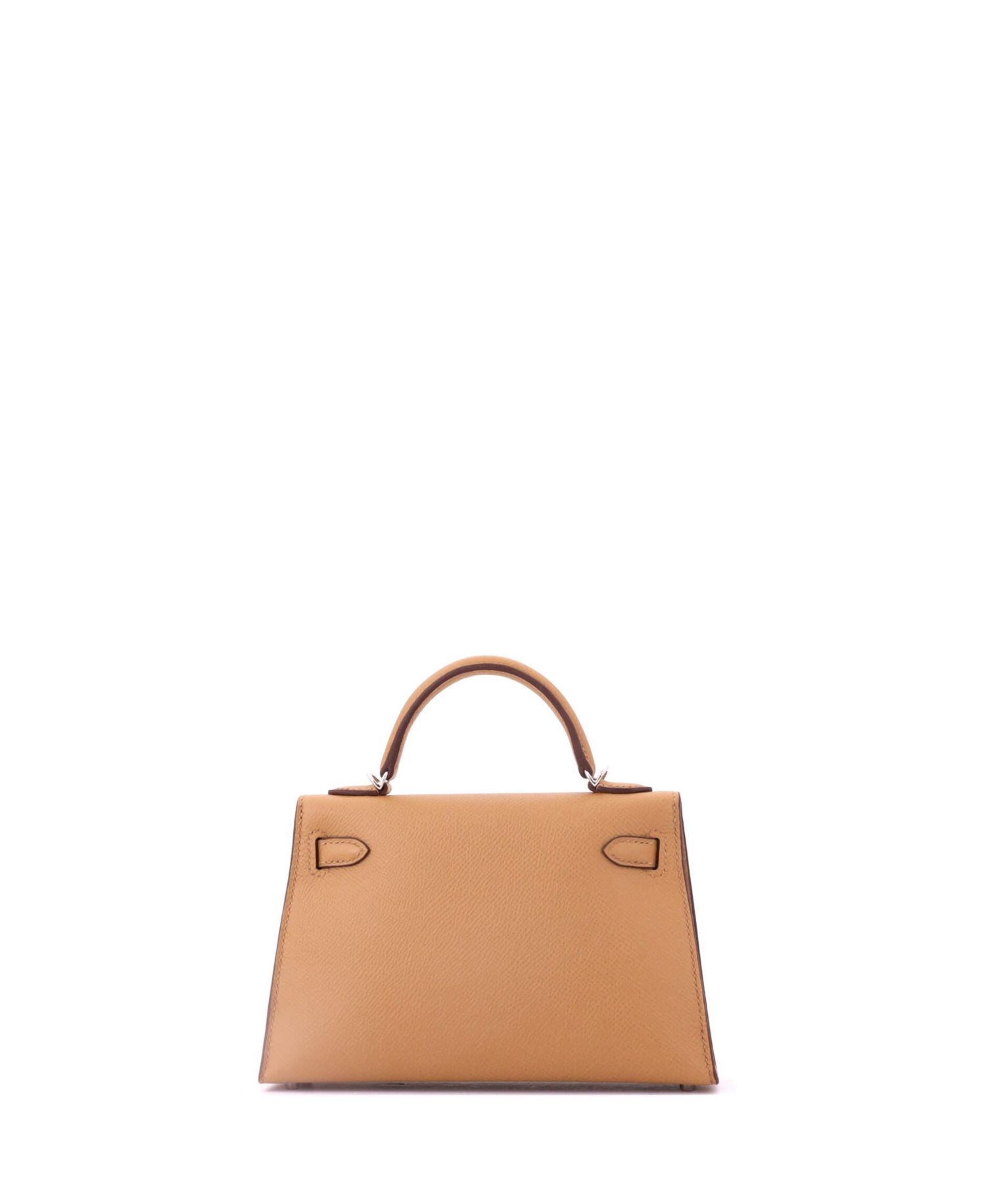Pre-Owned Hermes Kelly 20 Handbag Brown Epsom with Palladium Hardware