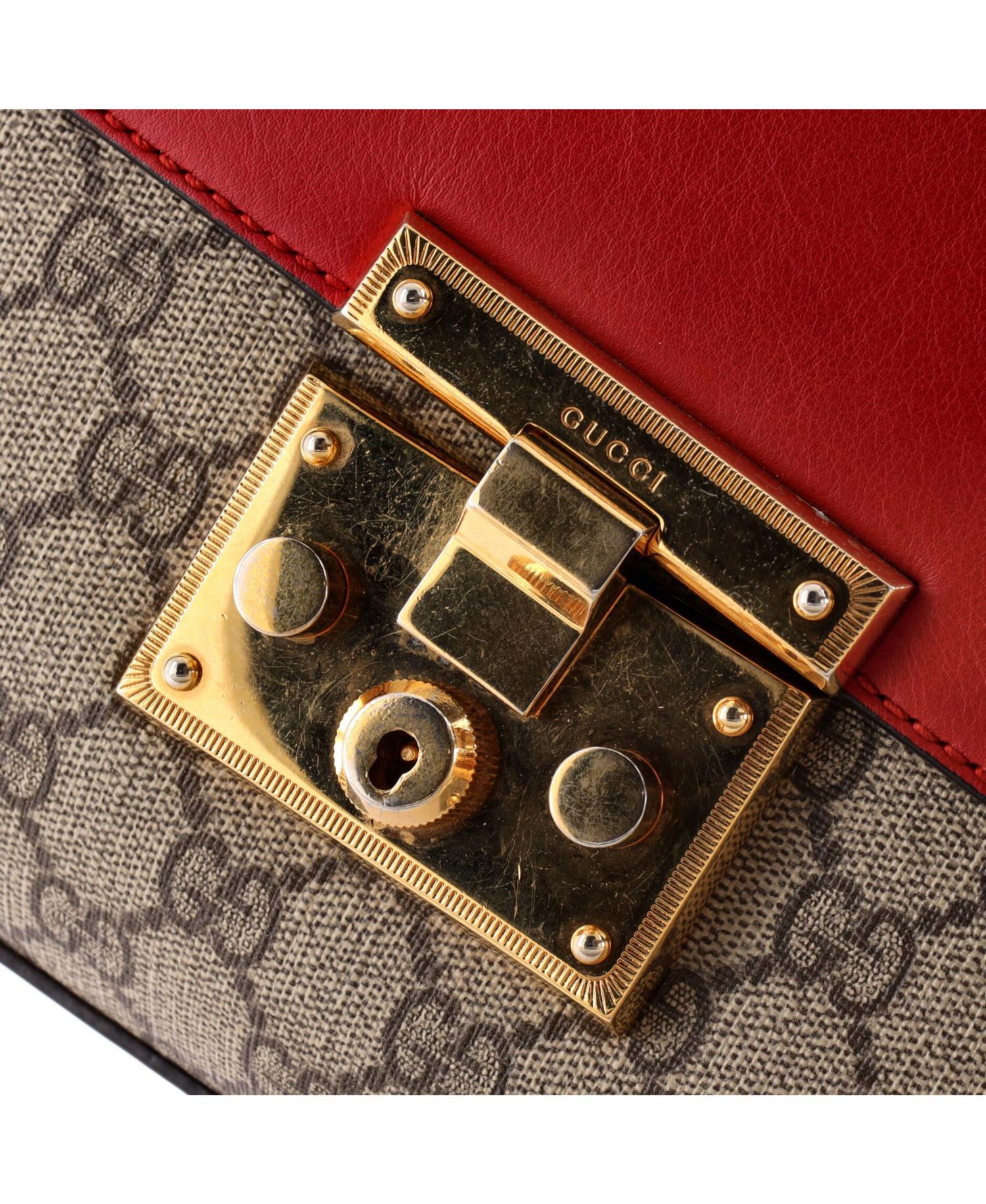 Medium Padlock Shoulder Bag GG Coated Canvas and Leather