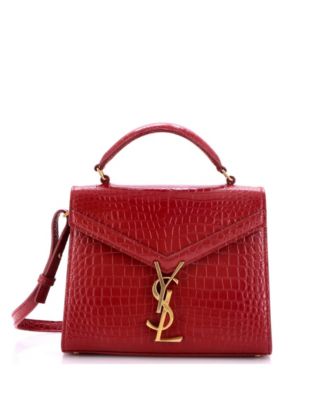 Mini Cassandra Top Handle Bag Embossed Leather