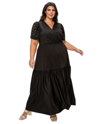 Plus Size Starlit Soiree Rhinestone Dress