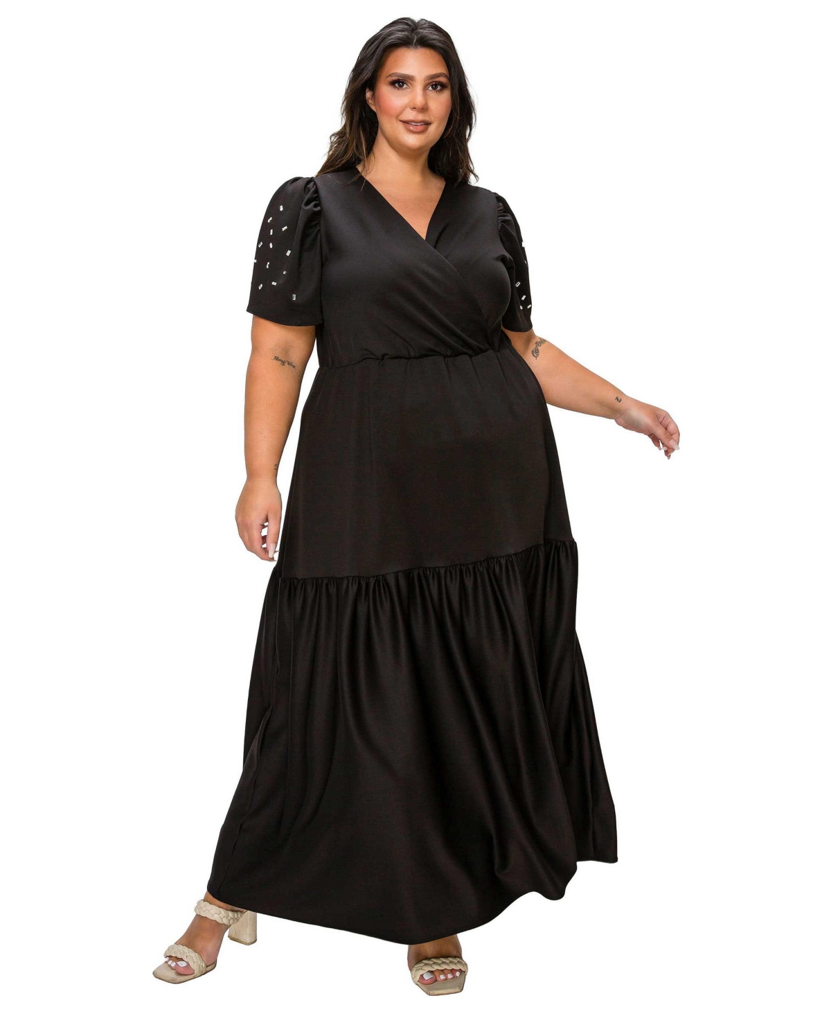 L I V D Plus Starlit Soiree Rhinestone Dress