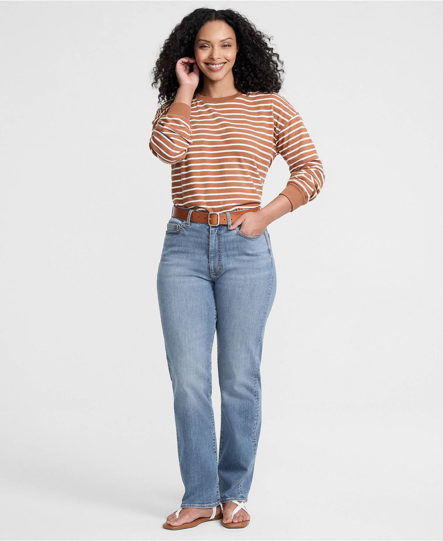 Women's High-Rise Straight-Leg Curvy Jeans