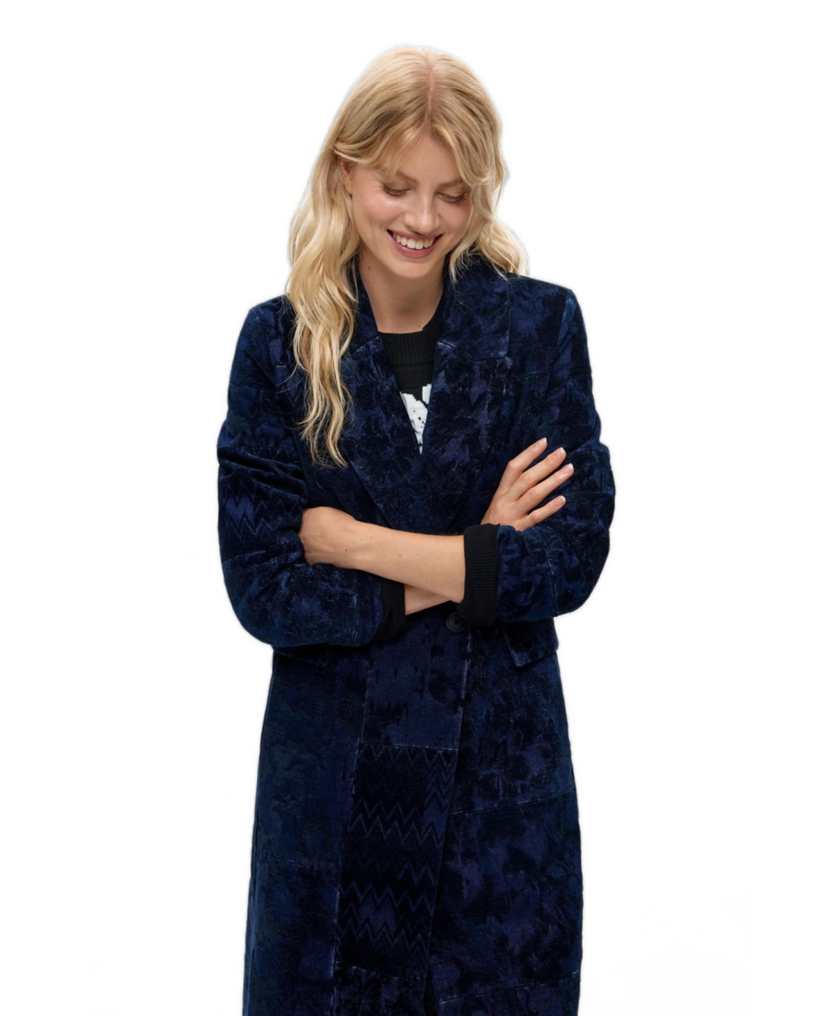 Desigual Women's Straight jacquard coat