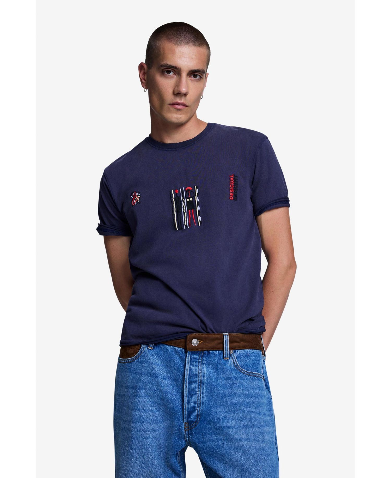 Men's Straight-Leg Ripped Denim Jeans