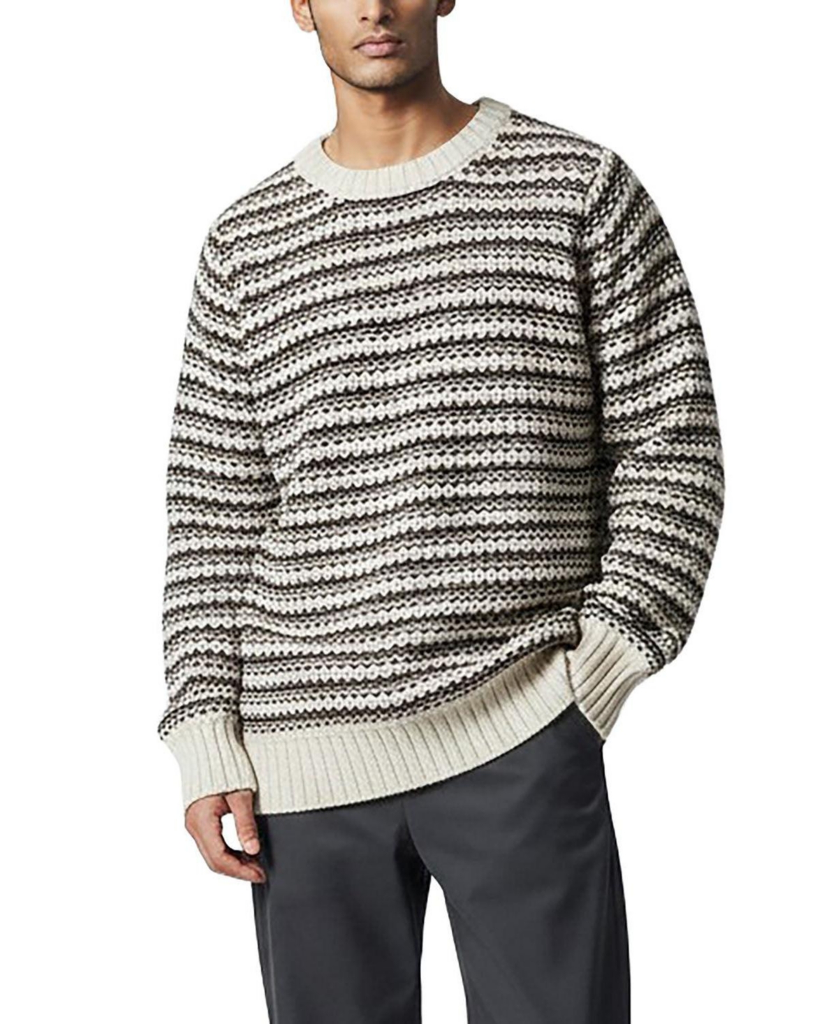 Hope & Henry Men's Organic Cotton Stripe Sweater