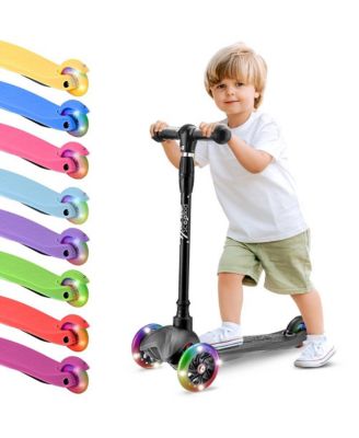 Mini Kick Scooter for Kids -  3-Wheel Trike Style with LED Wheels, Adjustable Handlebar