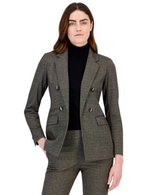 Petite Double-Breasted Notched-Collar Blazer