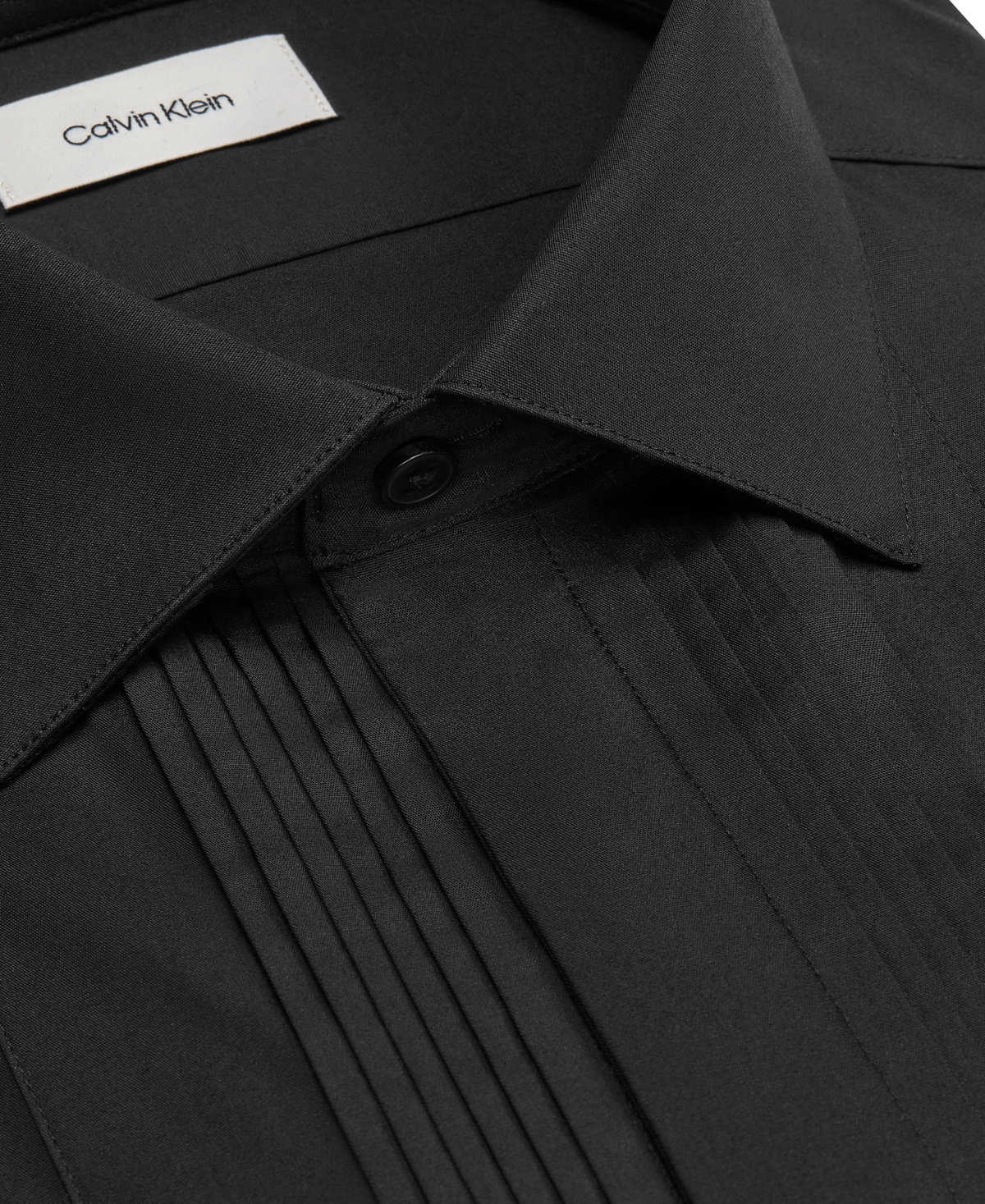 Calvin Klein Men's Tailored Occasion French-Cuff Slim-Fit Pleated-Bib Dress Shirt