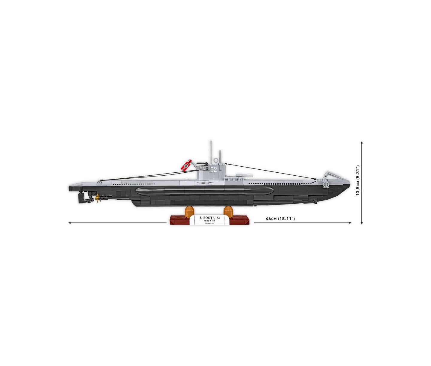 Детский конструктор COBI Historical Collection Wwii German Submarine Type Viib (U-Boat U-52) 474-Piece Building Set, Ages 9+, цвет: Разноцветный — фото 5