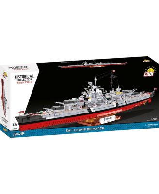 Historical Collection WWII Battleship Bismarck 1:300 Scale Model 3,204-Piece Building Set, Ages 12+