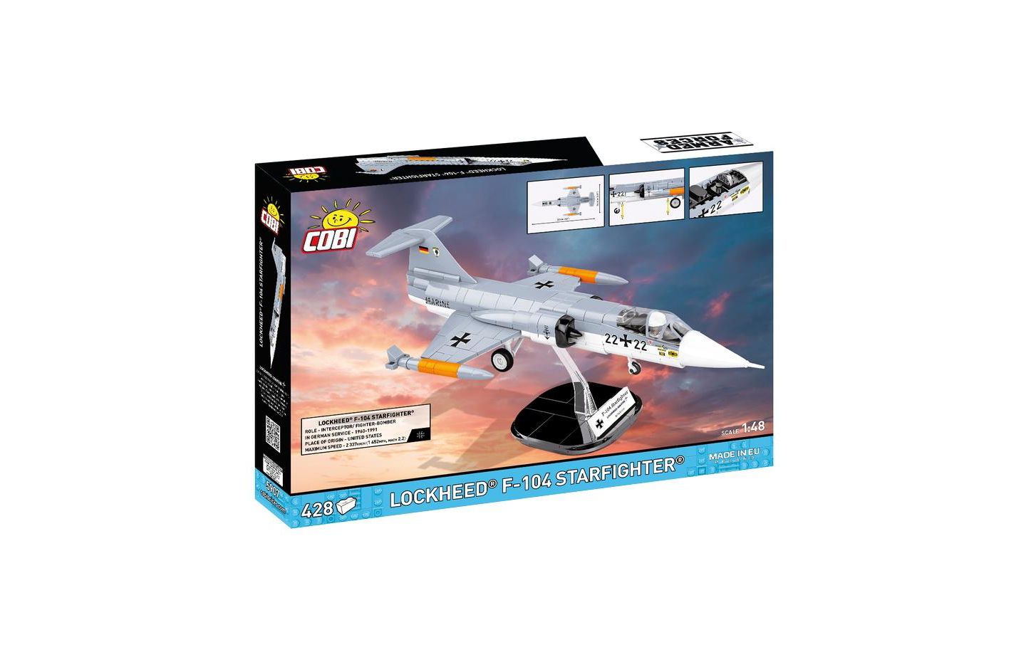 Детский конструктор COBI Armed Forces Lockheed F-104 Starfighter 428-Piece Building Set, Retractable Landing Gear, Ages 8+ — фото 2