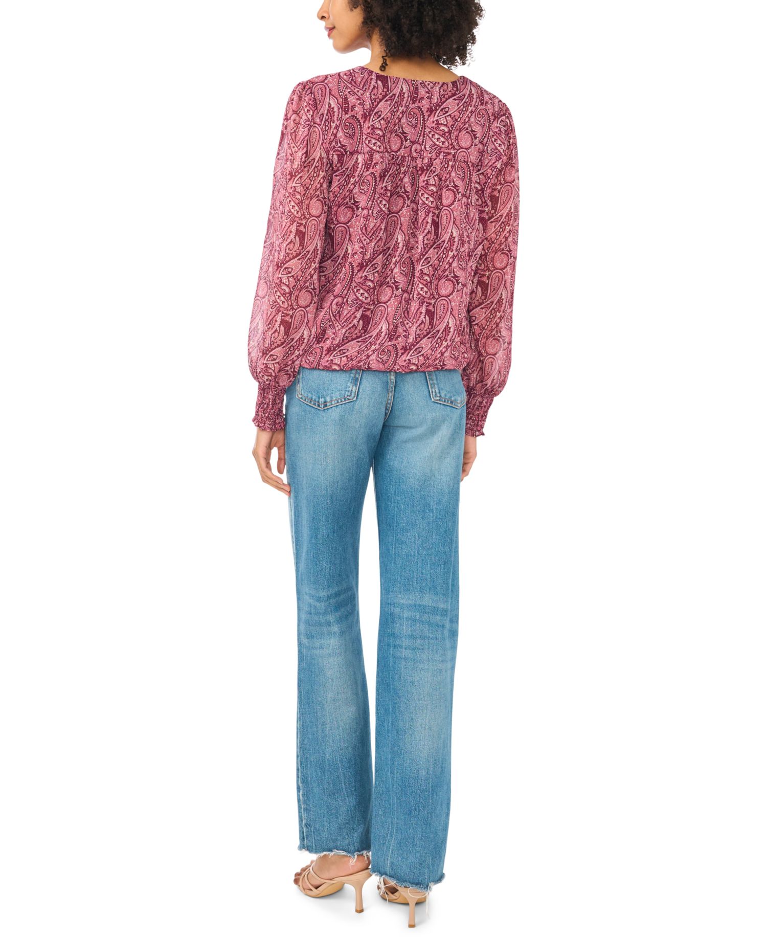 Women's Blouson V-Neck Top