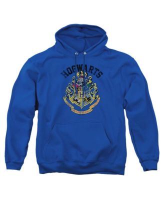 Men's Distressed-Graphic Hogwarts Crest Classic-Fit Pullover Hoodie
