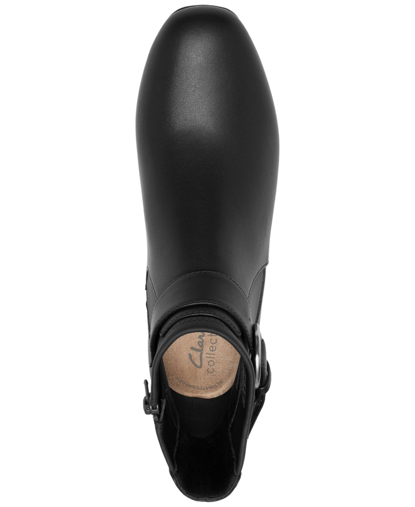 Женские ботинки Clarks Iridessa Clara Round Toe Booties, цвет: Чёрный кожаный — фото 4