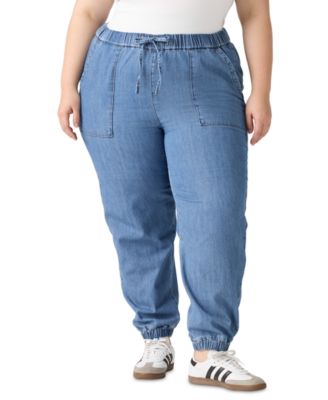 Plus Size Tapered-Leg Mid-Rise Jogger Pants