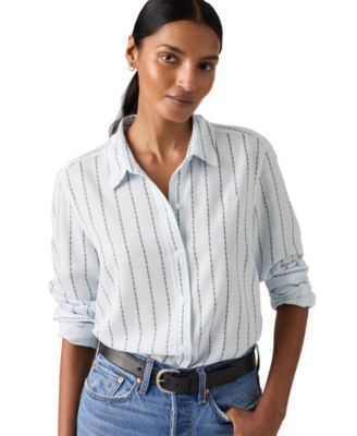 Women's Striped Point Collar Shirt