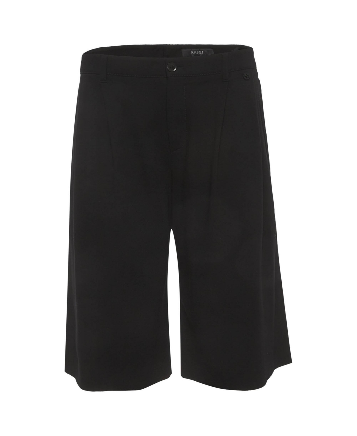 Pre-Owned Gucci Women's Bermuda Pleated Mid-Rise Stretch Crepe Shorts, 7" Inseam