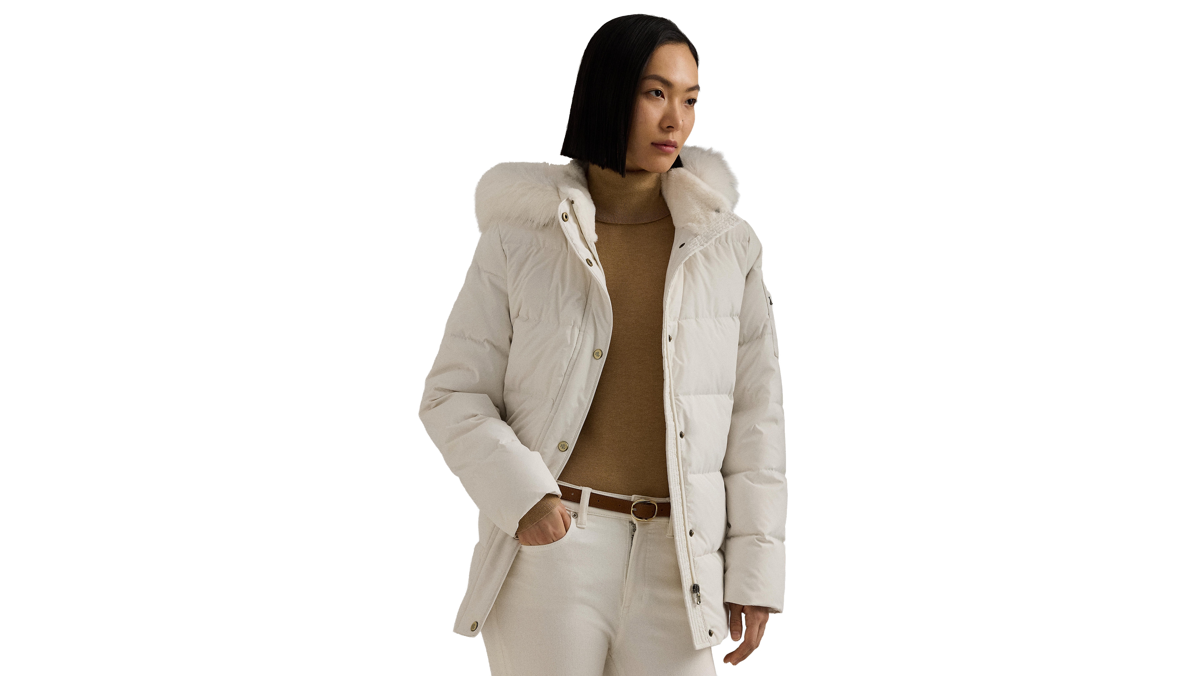 Lauren Ralph Petite Faux-Fur Hooded Puffer Coat