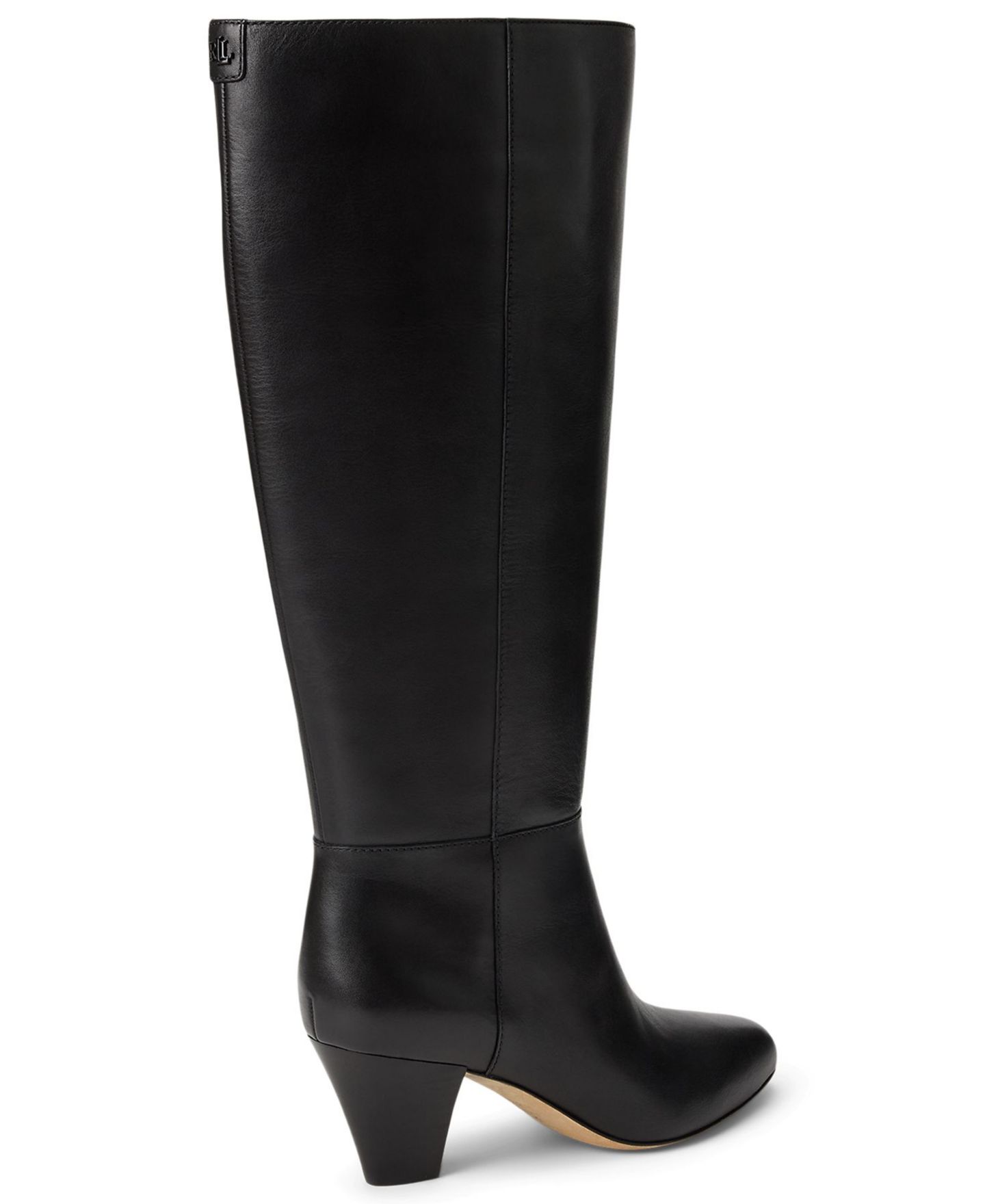 Женские ботинки Lauren Ralph Lauren Emersyn Zipper Tall Boots, Regular & Wide Calf, цвет: Чёрный гладкий кожаный — фото 3