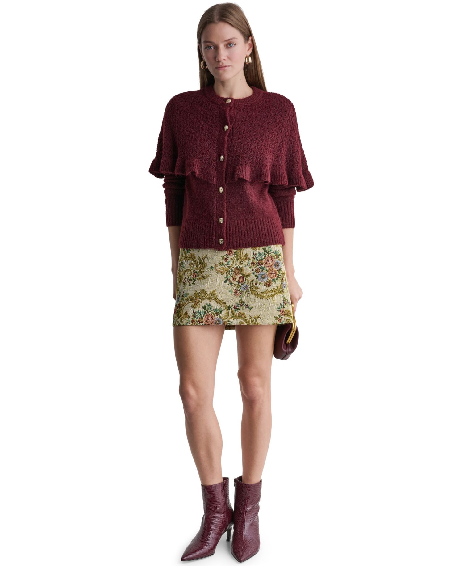 Women's Caped Pointelle Cardigan