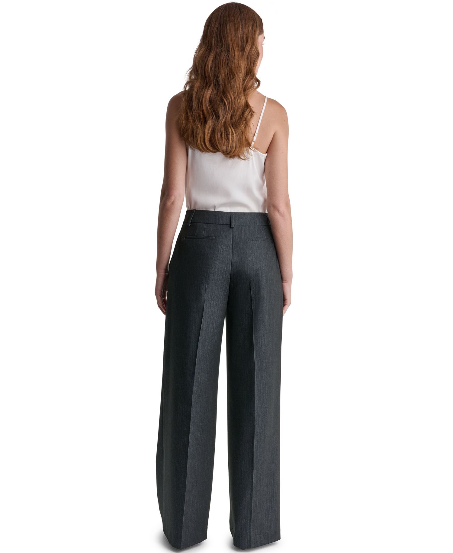 Women's Wide-Leg High-Rise Faux Denim Pants