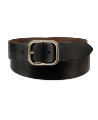 2-in-1 Reversible Center Bar Buckle Casual Leather Belt