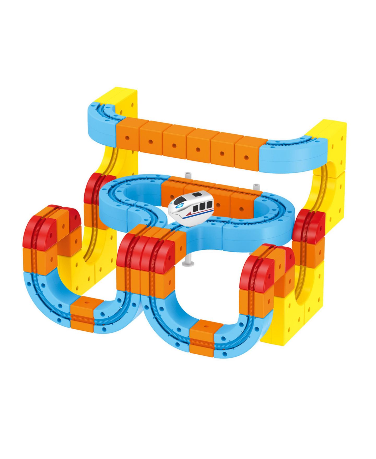 Детский конструктор Contixo MT5 3D Gear Track Motorized Remote Control 147-Piece Building Set, Ages 6+, цвет: Синий / Оранжевый — фото 4