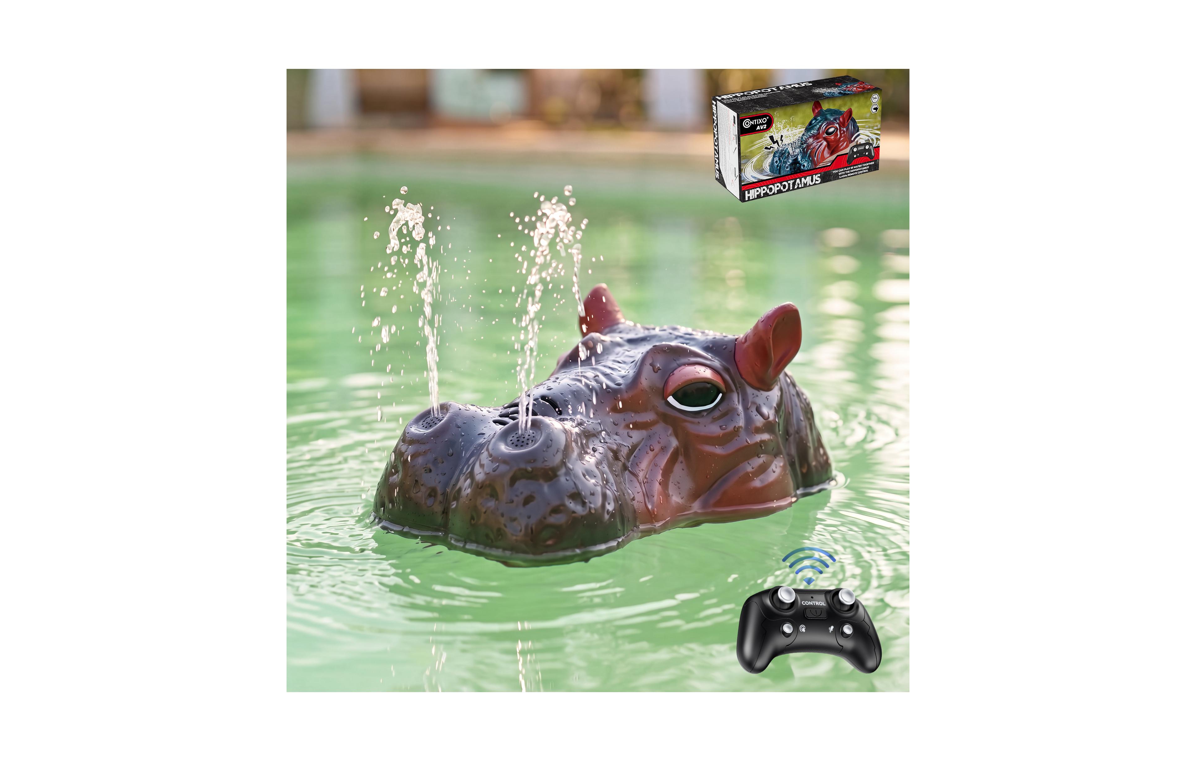 Contixo AV2 Dual Water Spray 2.4GHz Remote 30-Min Playtime Rc Hippopotamus Water Boat