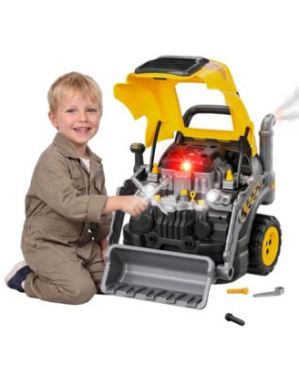 Truck Engine Toy, Kids Mechanic Set with Spray, Lights, Sounds