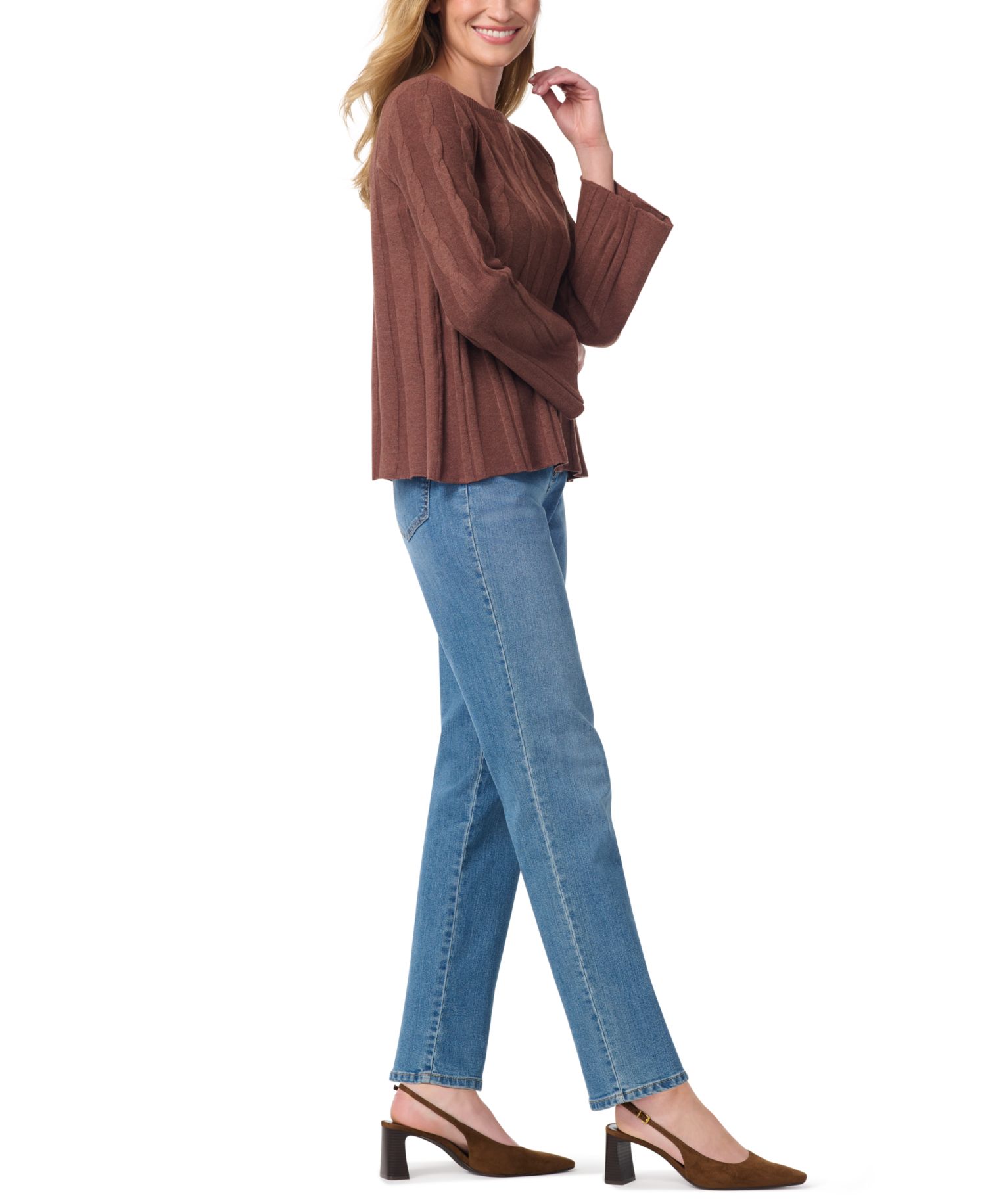Women's Maren Cable-Knit Boat Neck Bell Sleeve Sweater