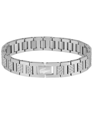 Men's Crystal Silver-Tone Stainless Steel Metropole Bracelet