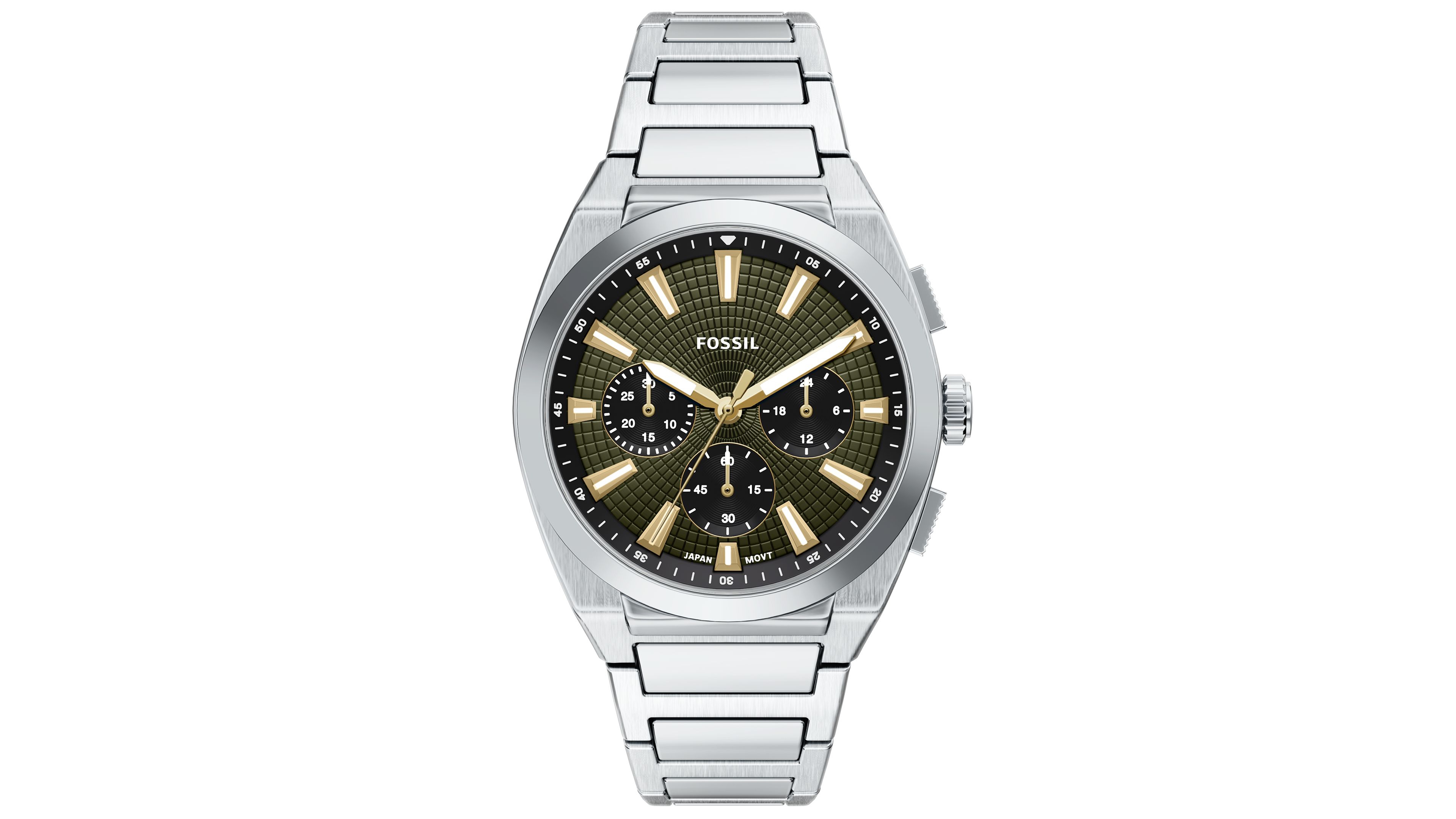 Fossil Men's Everett Chronograph Stainless Steel Watch 44mm