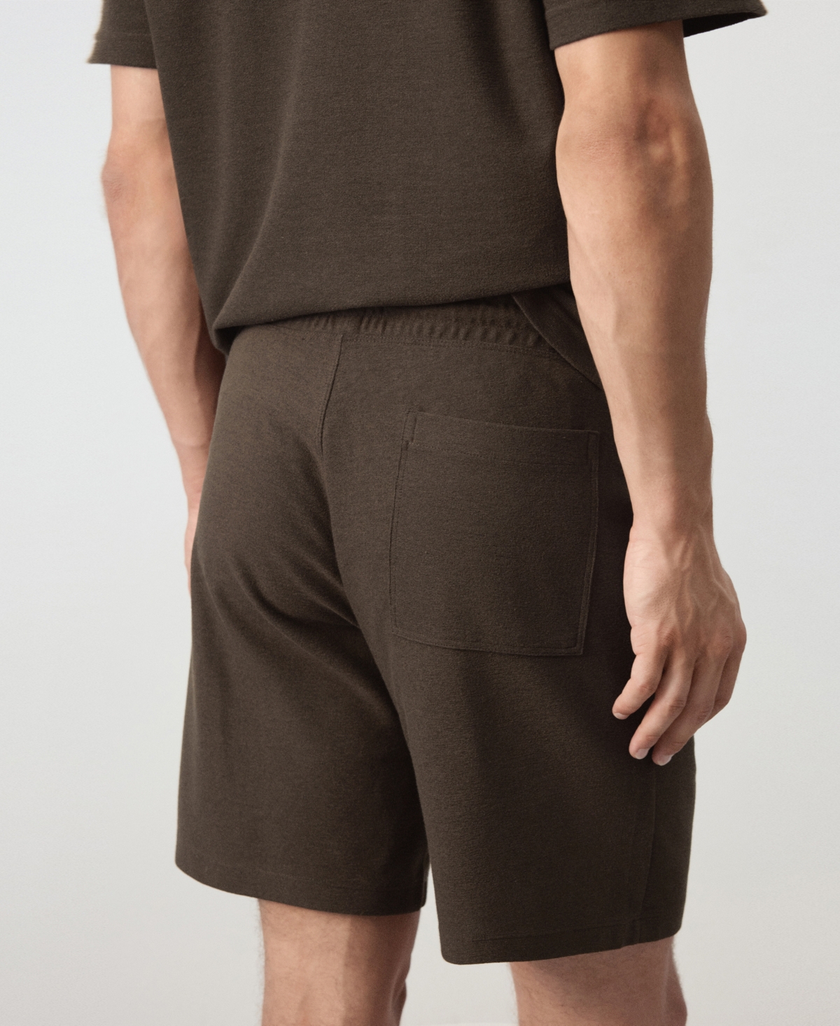 Mango Men's Textured Straight-Fit Cotton-Blend Bermuda Shorts, 8.27" Inseam