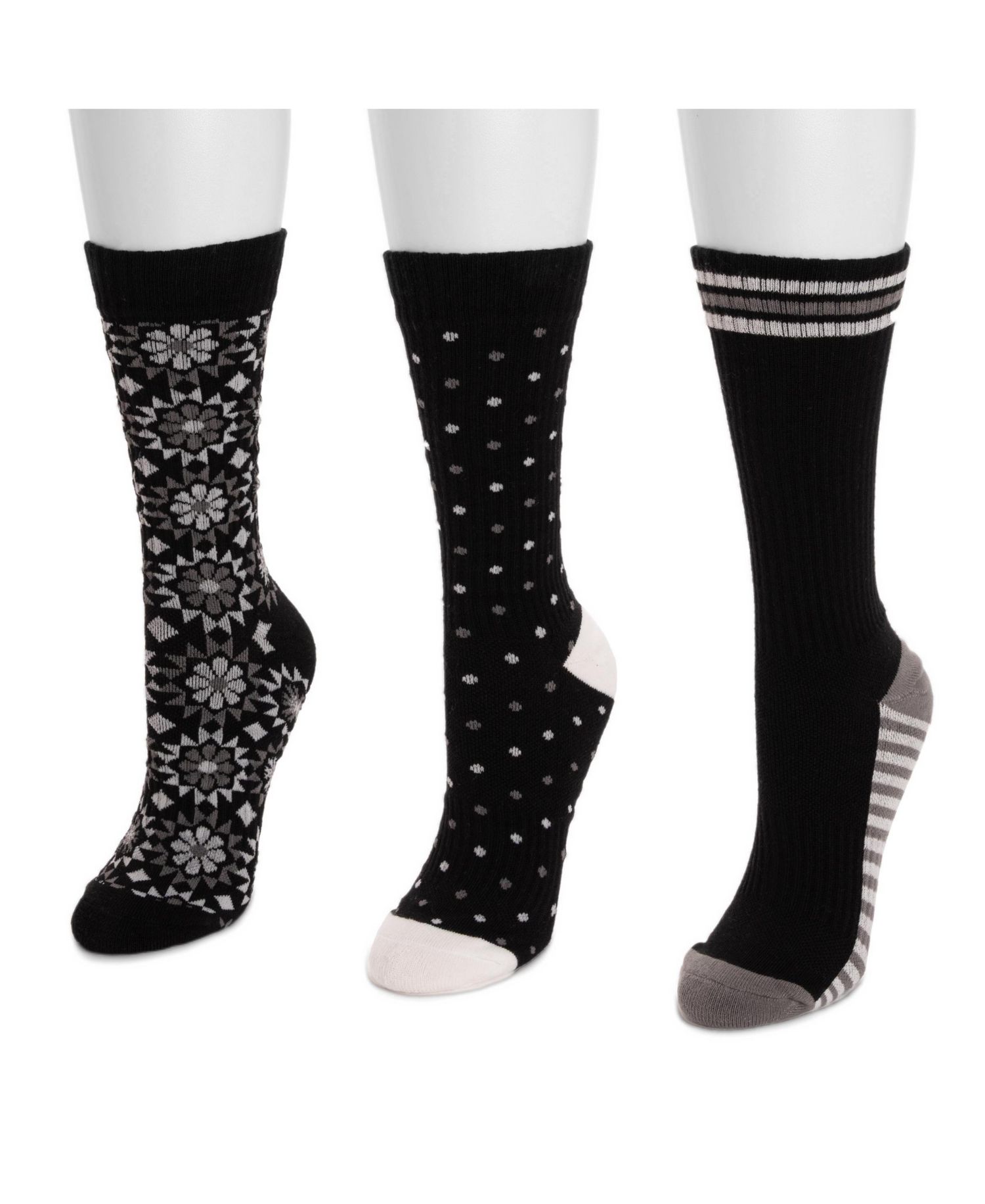 Women's 3 Pack Cotton Compression Crew Socks